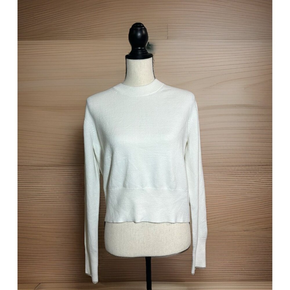 French Connection Sweater Women’s Small White Soft Knit Cropped Sample